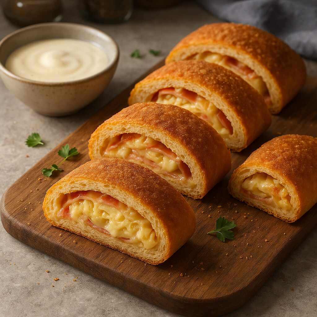 Cheesy Low-Carb Chicken Cordon Bleu Stromboli 11