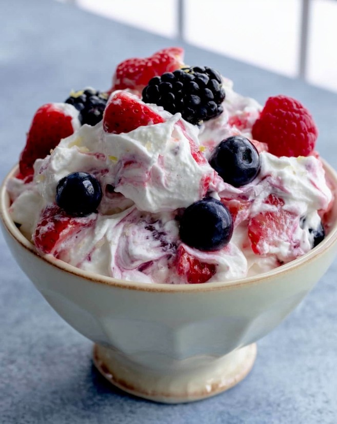 Thick & Fluffy Low Carb Berry Cheesecake Salad