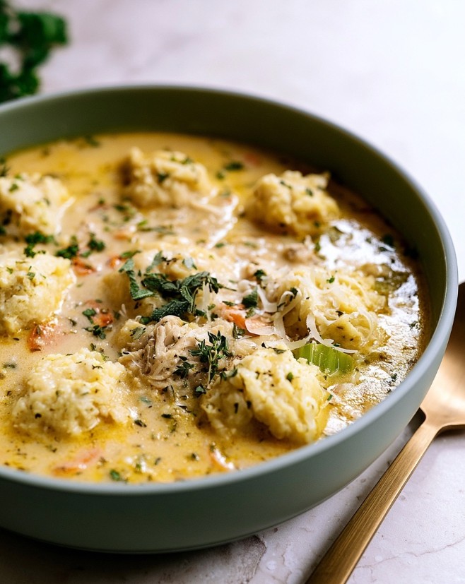 Low Carb Chicken and Dumplings for Cold Nights