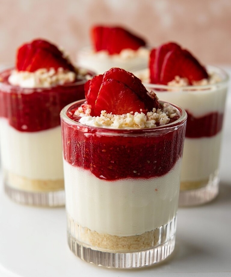 Creamy No-Bake Keto Strawberry Cheesecake Jars