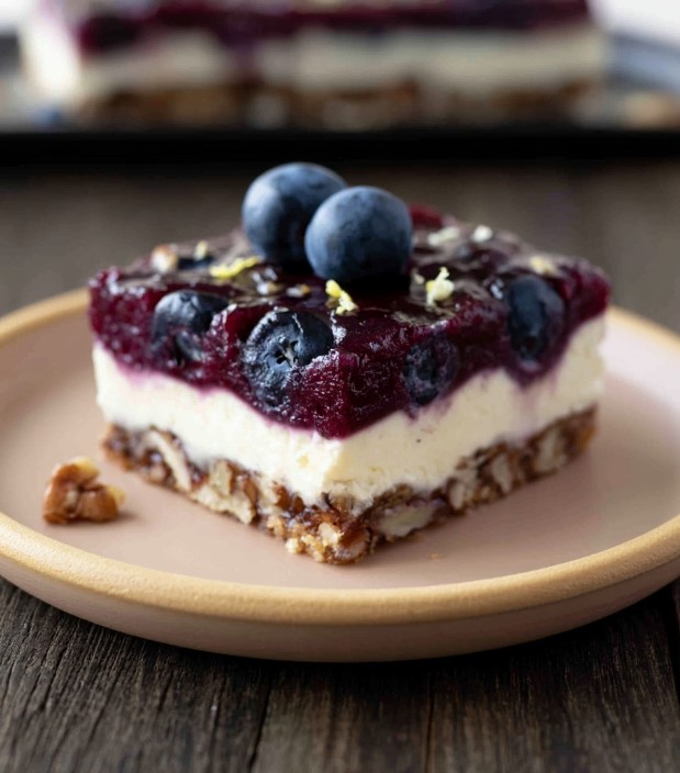 Cool, Creamy Keto Blueberry Cream Cheese Bars