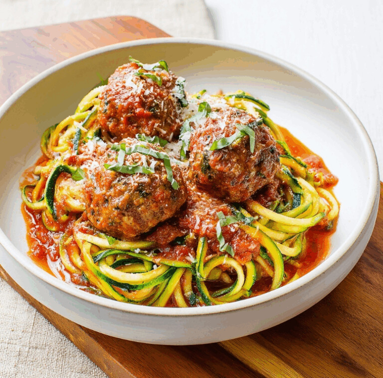 Rich Meatball Zoodles Recipe for Sunday Cravings