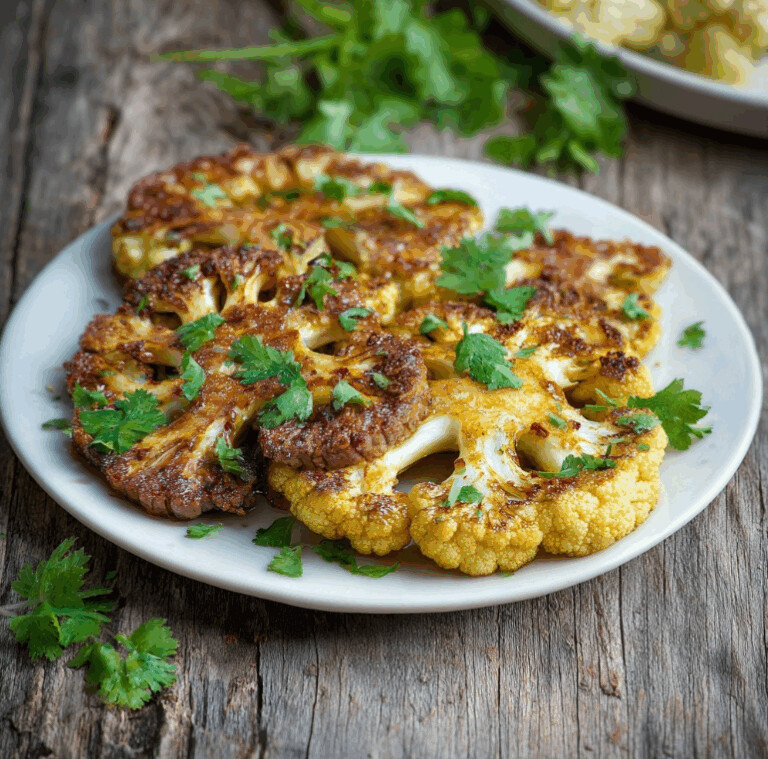Keto Curry Roasted Cauliflower With Crispy Edges