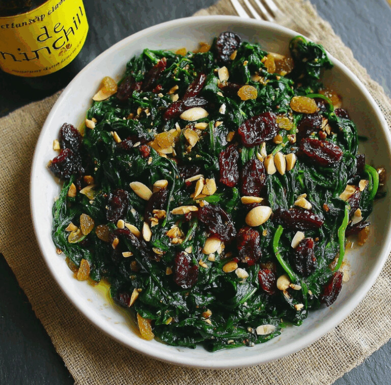 The Ultimate Italian Sautéed Spinach with Garlic and Raisins (A Quick Healthy Recipe)