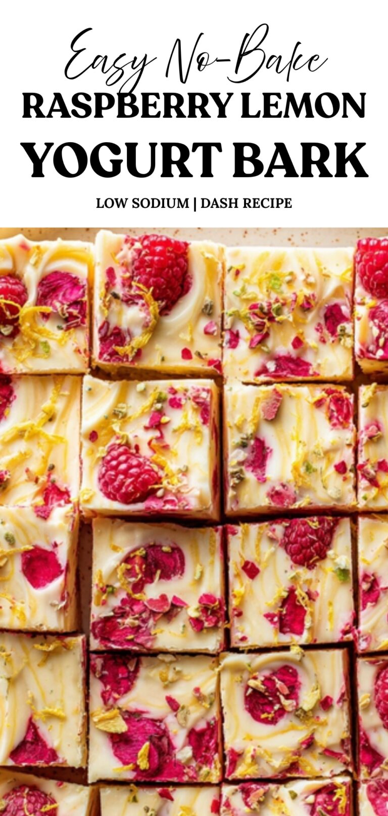 Easy Lemon Raspberry Frozen Yogurt Bark - Food Tracker Girl
